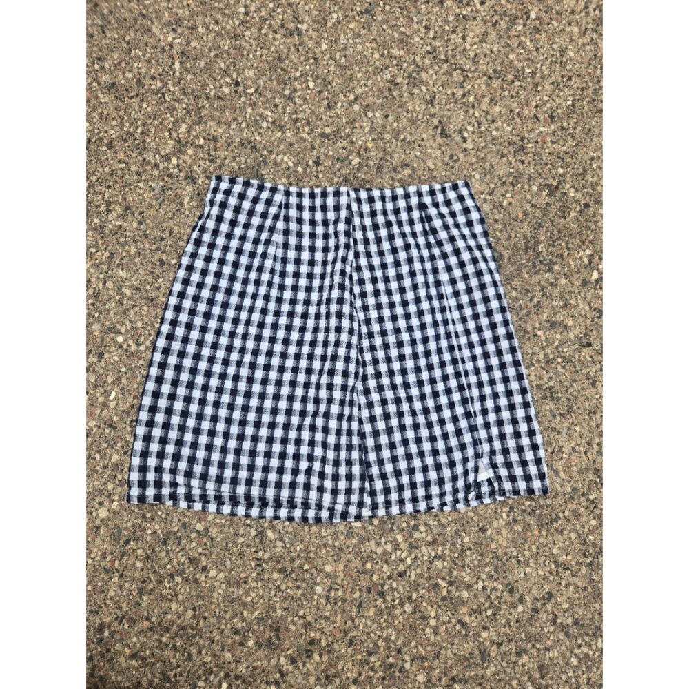 Women's American Eagle Navy Blue Gingham Plaid Pencil Mini Skirt Small